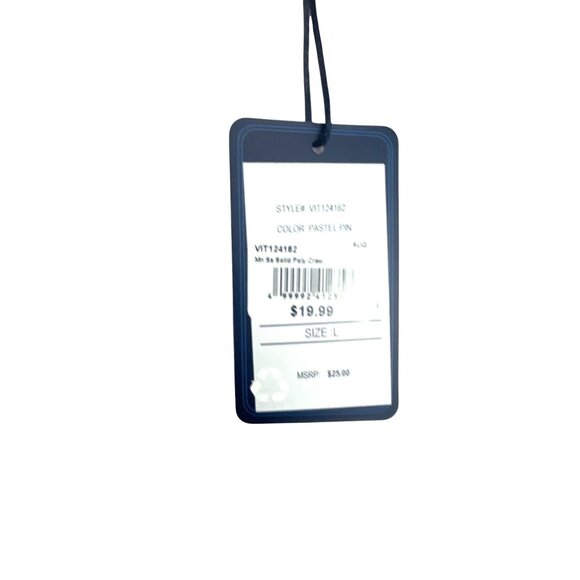 Visitor Premium Men's Solid Poly Crew Neck T-Shirt L Pastel Pin Short Sleeves - Picture 7 of 7